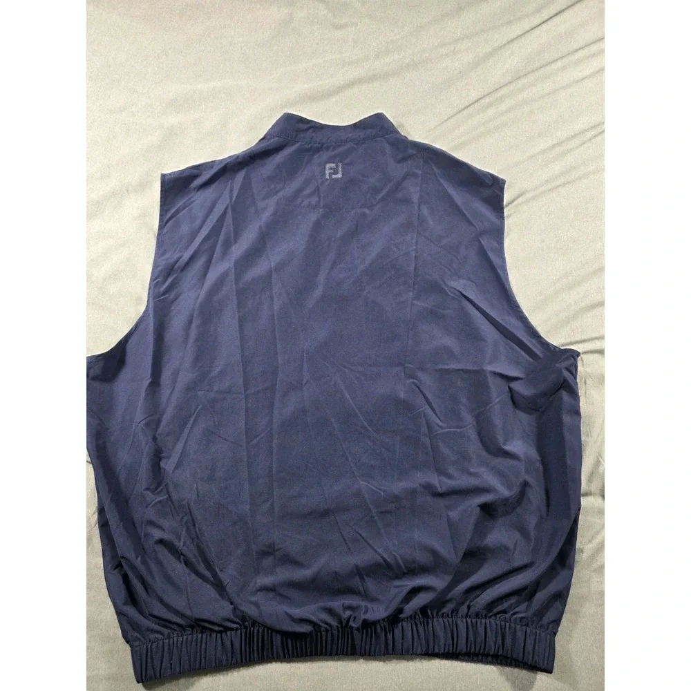 Footjoy Pullover 1/4 Snap Golf Vest Mens XL‎ Blue Windbreaker Zip Pockets